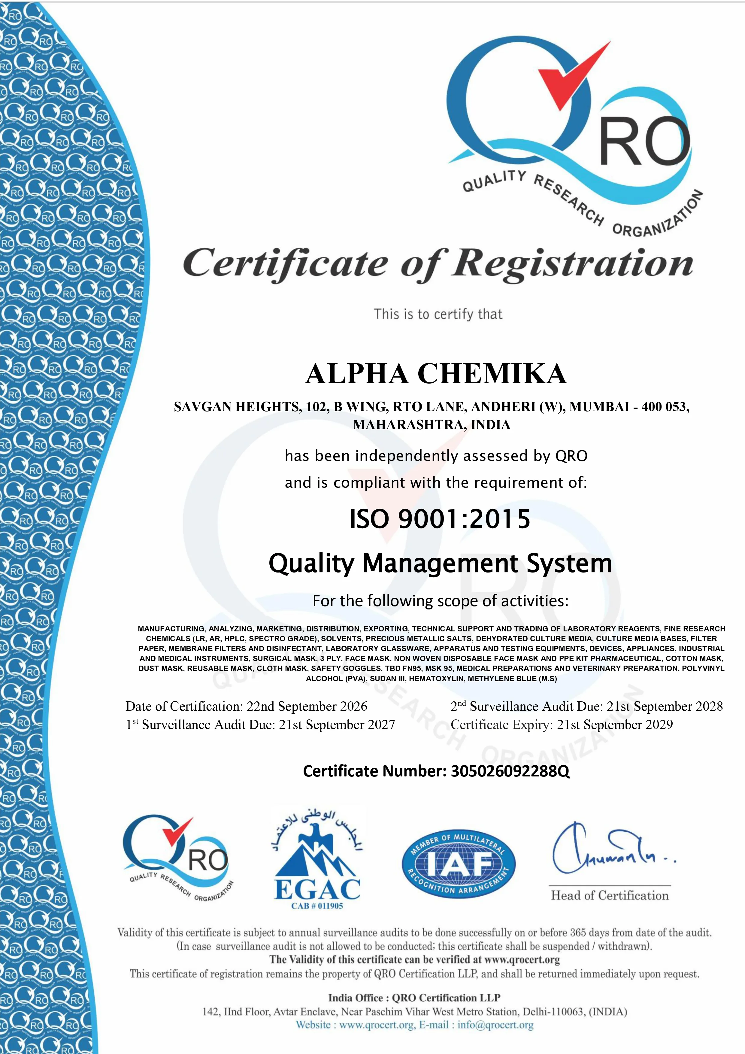 ISO 9001:2015 Quality Management System